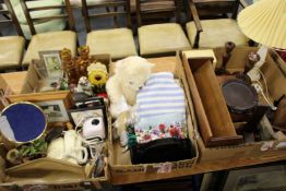 Miscellaneous collectables to include Teddy Bear, glass lustres, candlesticks etc.