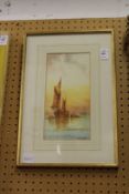 H. Stewart Sailing Ship and a Dinghy watercolour, signed.