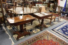 A large Chinese carpet, beige ground with a stylized border.