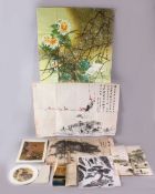 A JOB LOT OF 9 CHINESE PAINTINGS, each of varying subject and medium, (9)