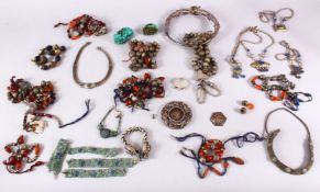 A LARGE COLLECTION OF MIXED ISLAMIC BEADS AND TURQUOISE PIECES.