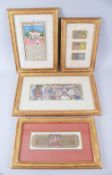 A COLLECTION OF FOUR EARLY 15TH-16TH CENTURY MANUSCRIPTS, all framed and glazed and various signed.