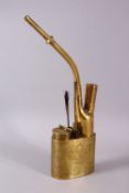 A 20TH CENTURY CHINESE OPIUM PIPE, complete with fittings, 25cm high.