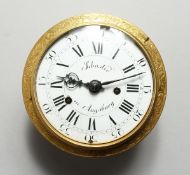 A VERY GOOD 18TH CENTURY AUGSBURG GILT BRONZE TABLE CLOCK by Schuster. With white dial and black and