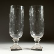 A GOOD PAIR OF CUT GLASS STORM LANTERNS