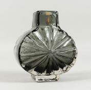 A GOOD WHITEFRIARS SUNBURST PATTERN VASE, with original label. 6ins high.