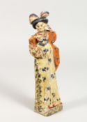 A CARVED WOOD GEISHA 10ins high