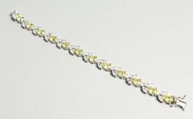 A SILVER AND CZ BRACELET