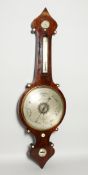 A LARGE REGENCY ROSEWOOD BANJO BAROMETER by a FAGIOLI & SON. 3 Great Warner Street, Clerkenwell