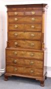 A GOOD LARGE GEORGE III MAHOGANY TALLBOY, the top with detailed cornice, two short and four long