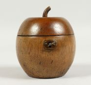 A GOOD APPLE WOOD TEA CADDY 4.5ins high.