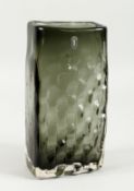A GOOD WHITEFRIARS BASKET WEAVE PATTERN VASE,with original lablel. 10.5ins high.