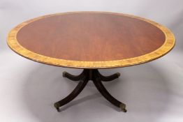 A SUPERB LARGE, GEORGIAN STYLE MAHOGANY CIRCULAR TOP BREAKFAST TABLE by ARTHUR BRETT, NORWICH,with