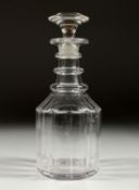 A GEORGIAN DECANTER AND STOPPER.