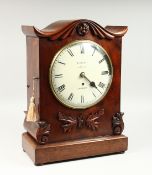 A GOOD 19TH CENTURY MAHOGANY BRACKET CLOCK BY DENT,61 Strand, London, white circular dial, 8 day