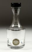 A GOOD ROSENTHAL GLASS DECANTER AND STOPPER with seal. 26cm tall