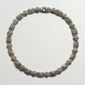 A SILVER AND MARCASITE NECKLACE