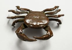 A GOOD JAPANESE BRONZE CRAB. 4ins long.