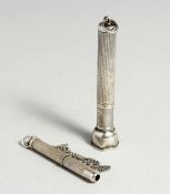 TWO ENGINE TURNED CIGAR PRICKERS