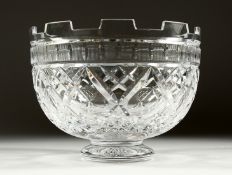 A SUPERB WATERFORD LISMORE CRYSTAL BOWL. 10ins diameter, 7 ins high.