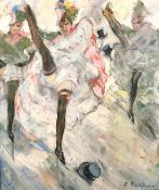 Fabien Fabiano (1883-1962) French, A female chorus line performing the Can Can, oil on canvas