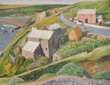Harold Fletcher Trew (1888-1968) British, 'The Mill, Abereiddy, Pembrokeshire', a coastal view