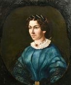 19th century English school, A bust length portrait of a lady, oil on canvas, 30