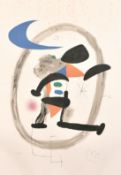 Joan Miro (1893-1983) Spanish, 'Blue Moon' A lithograph in colours, signed in pencil and numbered
