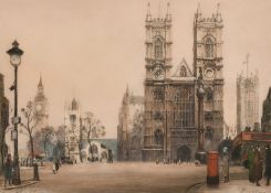Edward King after Cecil Tatton Winter, A view of Tower Bridge, colour etching, signed in pencil,