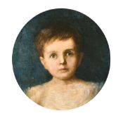 19th century English school, A head study of a child, oil on canvas, 18
