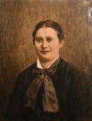 19th/20th century, A bust length portrait of a lady, oil on canvas, indistinctly signed, 28