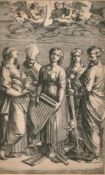 Marcantonio Raimond, after Raphael, St. Cecilia, engraving, 10.25