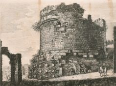 Luigi Rossini (1790-1857) Italian, 'Veduta del Gran Sepolcro di Cecilia Metella', engraving circa