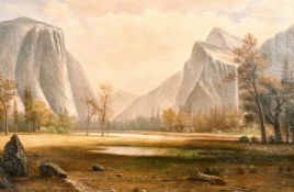 S. Graham, 19th/20th century, A mountain pond with a rockface and waterfall beyond, oil on canvas,