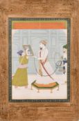 A Sikh school Indian painting of Guru Hargovindji, watercolour and gouache, 11