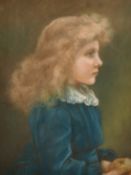 Circle of Edward Clifford (19th century), A portrait of a child holding an apple, pastel, 19