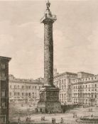 Luigi Rossini, 'Veduta della Colonna Antonina', antique etching, variously inscribed, 22