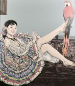 Colin McMaster (20th/21st century) Irish, 'Armida and her parrot', acrylic on canvas, signed verso