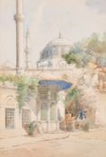 Joseph Pawlikiewicz (19th/20th century) Polish, An Istanbul street scene with figures before towers,