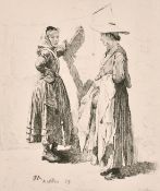 A group of French etchings after Meissonier along with another, etching, variously inscribed, from