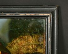 A set of four 18th century ebonised frames, rebate size all 14.25