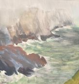 Attributed to Barbara Davis Rae, C.B.E., R.A., R.S.A., F.R.S.E. (b.1943), A coastline view under