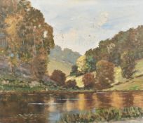 Will Longstaff (1879-1953) Australian, A pond in a valley, oil on canvas, signed, 20