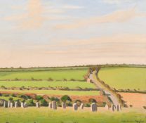 Robert Morson Hughes (1873-1953) British, 'The Merry Maidens', A view of the stone circle, oil on