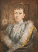 Amy Giampietri (active 1867-1900) British, A half-length portrait of a lady, pastel, signed and
