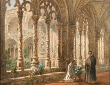 Thomas Robert Macquoid (1820-1912) British, An ecclesiastical scene, watercolour, signed, 17.25