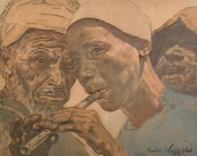 Erich Wolfsfield (1885-1956) German, A head study of the North African males, 13.5