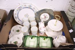 A set of six Limoges goblets, cake stand, decorative plates and serving dishes.