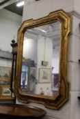 A decorative gilt framed mirror.