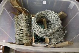 A quantity of barbed wire.